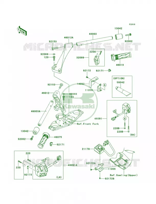 Handlebar Kawasaki MOTOS 1400 2013 Concours 14 ABS  ZG1400CDF