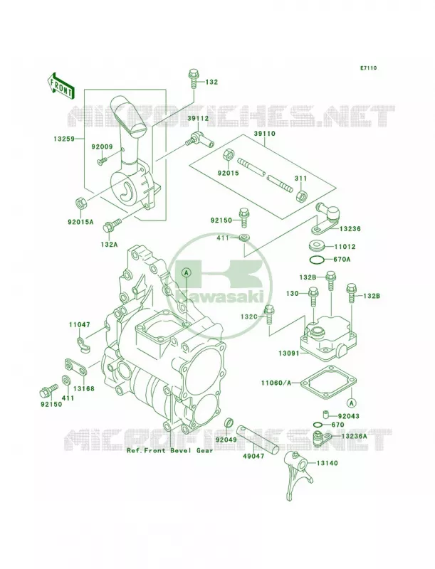 Control Kawasaki QUAD 300 1994 Bayou 300 4X4  KLF300-C6