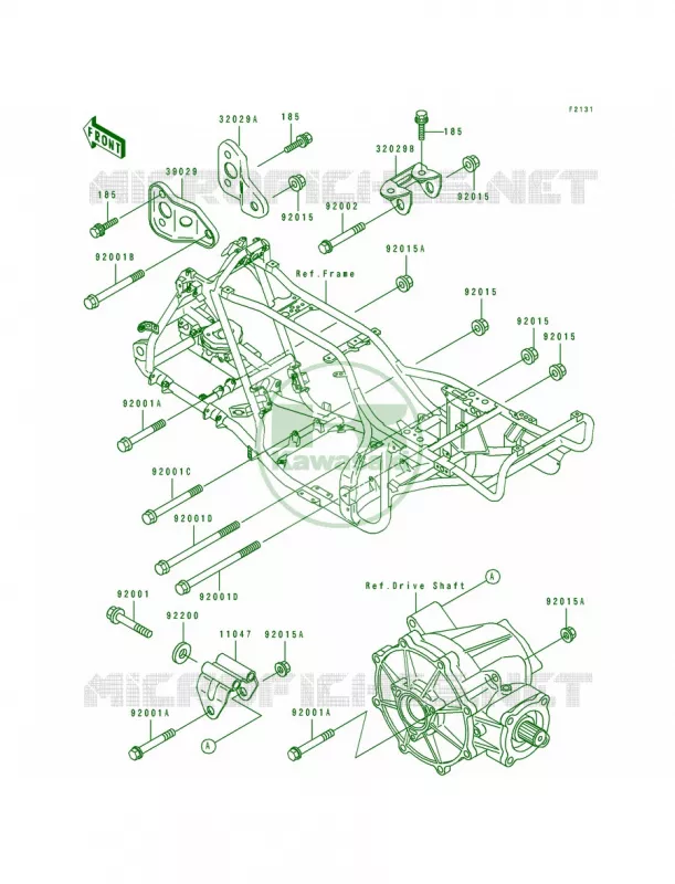 Frame Fittings Kawasaki QUAD 400 1994 Bayou 400 4X4  KLF400-B2