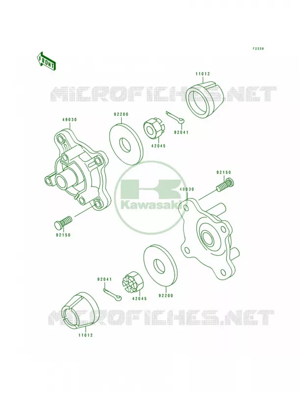 Front Hub Kawasaki QUAD 400 1994 Bayou 400 4X4  KLF400-B2