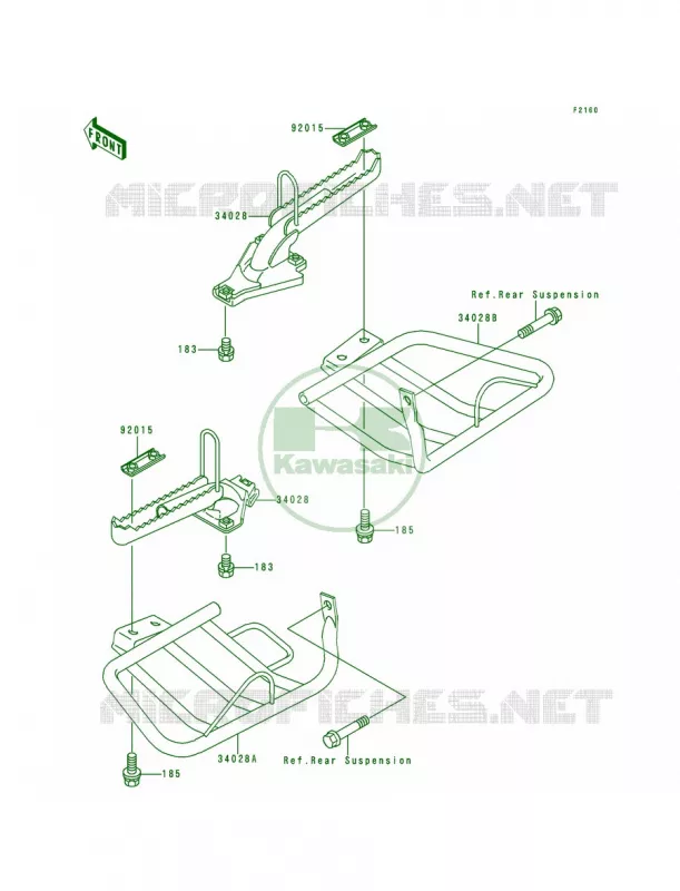 Footrests Kawasaki QUAD 220 1993 Bayou 220  KLF220-A6