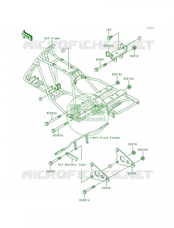 Frame Fittings Kawasaki QUAD 220 1993 Bayou 220  KLF220-A6