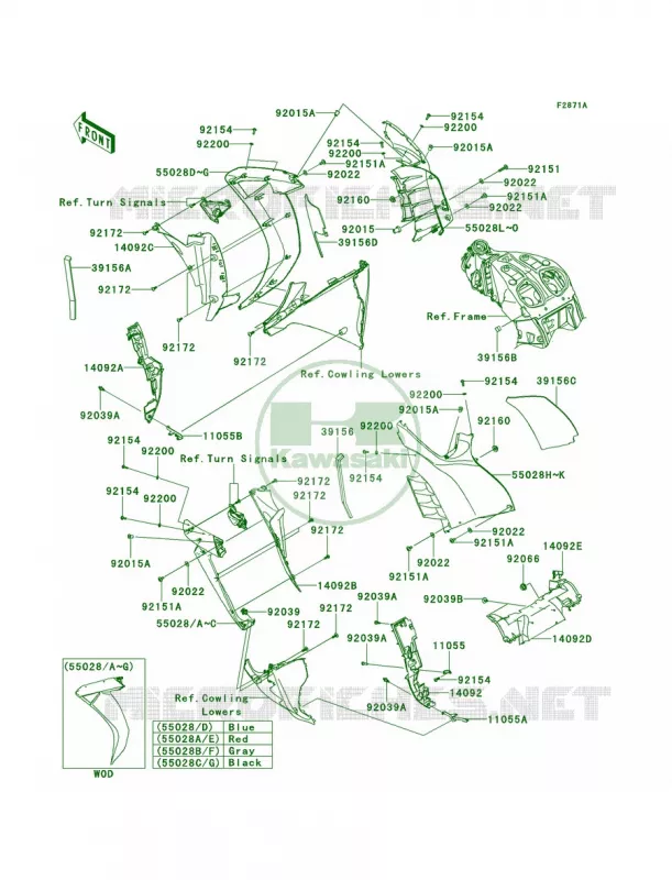 CowlingCenterCDFCEF Kawasaki MOTOS 1400 2012 Concours 14 ABS  ZG1400CCF