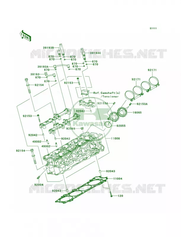 Cylinder Head Kawasaki MOTOS 1400 2012 Concours 14 ABS  ZG1400CCF