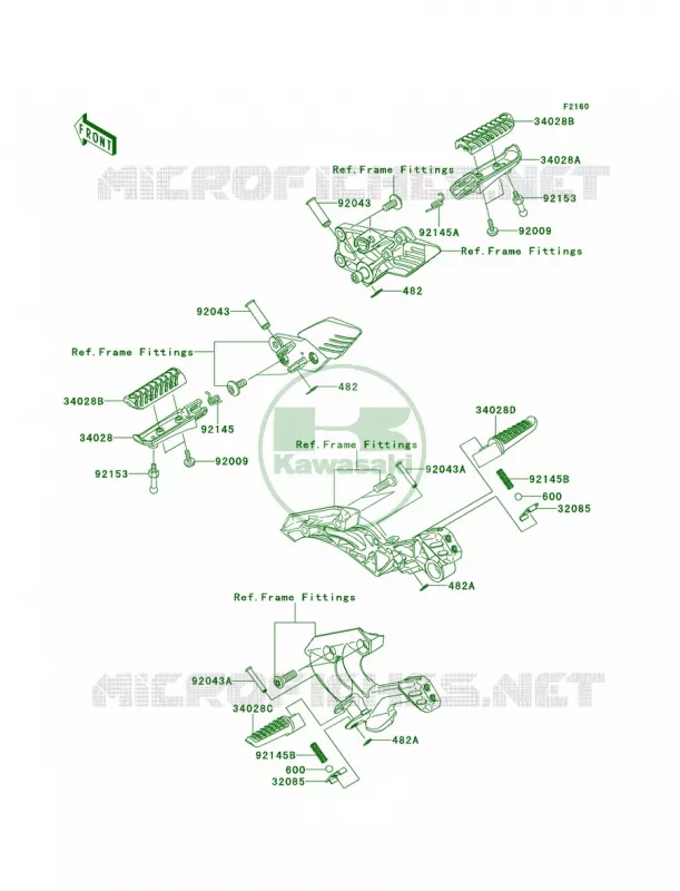 Footrests Kawasaki MOTOS 1400 2012 Concours 14 ABS  ZG1400CCF