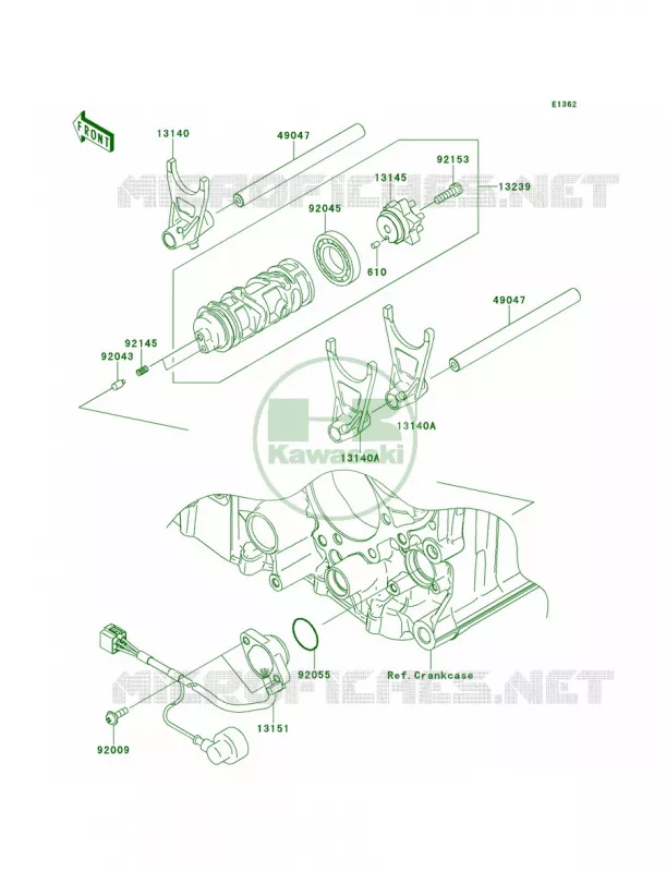 Gear Change DrumShift Forks Kawasaki MOTOS 1400 2012 Concours 14 ABS  ZG1400CCF