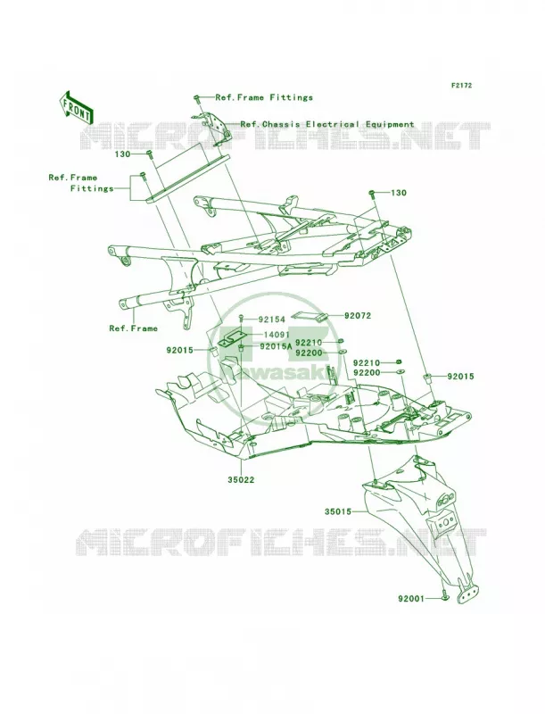Rear Fenders Kawasaki MOTOS 1400 2012 Concours 14 ABS  ZG1400CCF