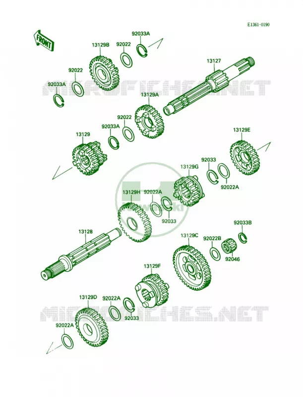 Transmission Kawasaki QUAD 220 1990 Bayou 220  KLF220-A3