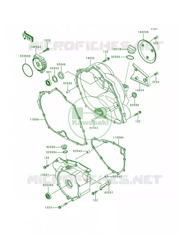 Engine Cover Kawasaki QUAD 300 1990 Bayou 300  KLF300-B3