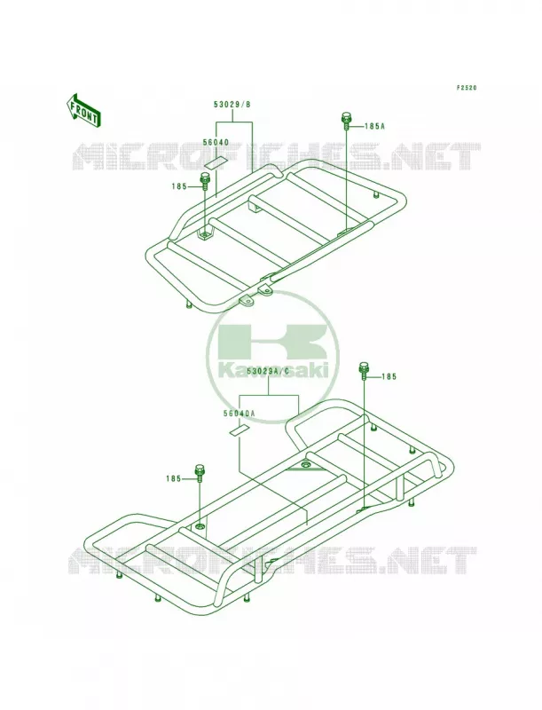 Carriers Kawasaki QUAD 300 1990 Bayou 300 4X4  KLF300-C2