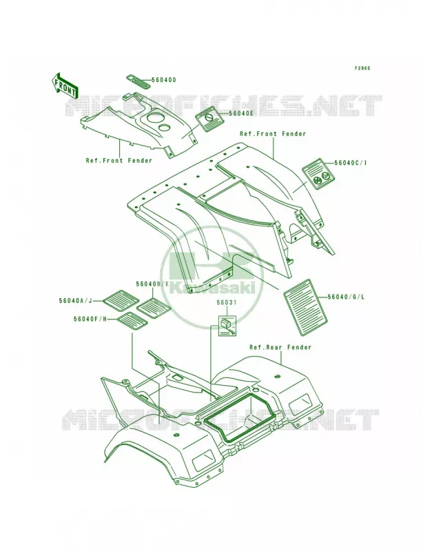 Labels Kawasaki QUAD 300 1990 Bayou 300 4X4  KLF300-C2