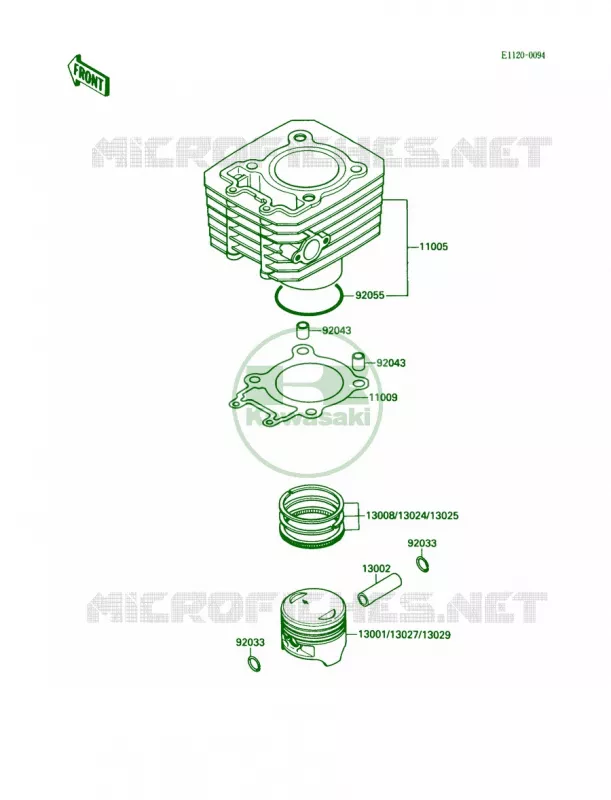 CylinderPiston Kawasaki QUAD 220 1989 Bayou 220  KLF220-A2