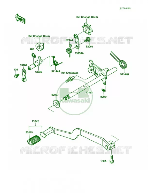 Gear Change Mechanism Kawasaki QUAD 220 1989 Bayou 220  KLF220-A2