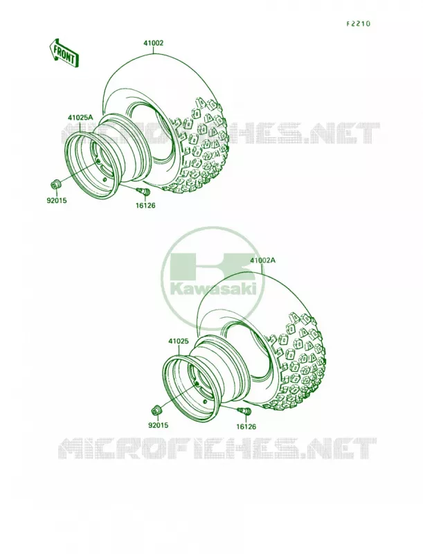 Tire Kawasaki QUAD 220 1989 Bayou 220  KLF220-A2