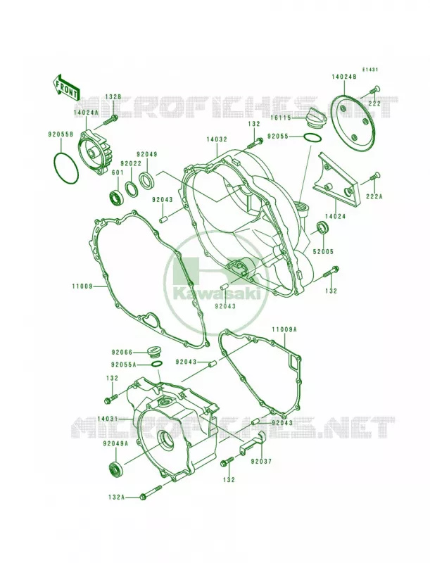 Engine Cover Kawasaki QUAD 300 1989 Bayou 300  KLF300-B2