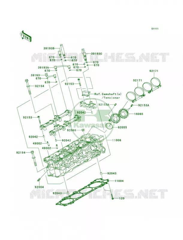 Cylinder Head Kawasaki MOTOS 1400 2011 Concours 14 ABS  ZG1400CBF
