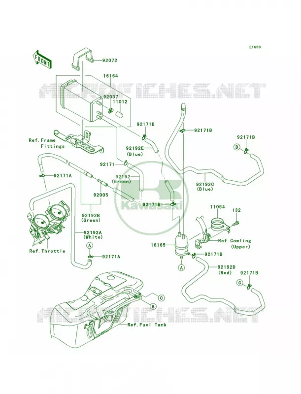 Fuel Evaporative SystemCA Kawasaki MOTOS 1400 2011 Concours 14 ABS  ZG1400CBF
