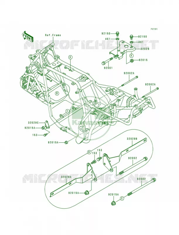 Frame Fitting Kawasaki QUAD 300 1988 Bayou 300  KLF300-B1