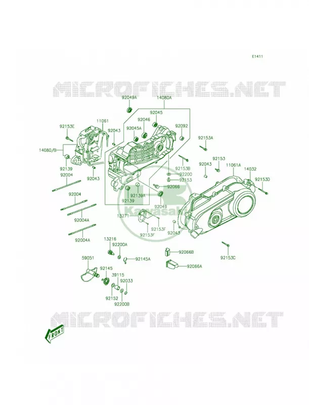Crankcase Kawasaki QUAD 90 2015 KFX90  KSF90AFF
