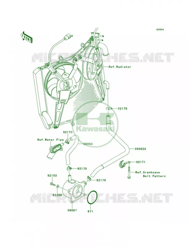 Oil Cooler Kawasaki MOTOS 1400 2010 Concours 14  ZG1400DAF