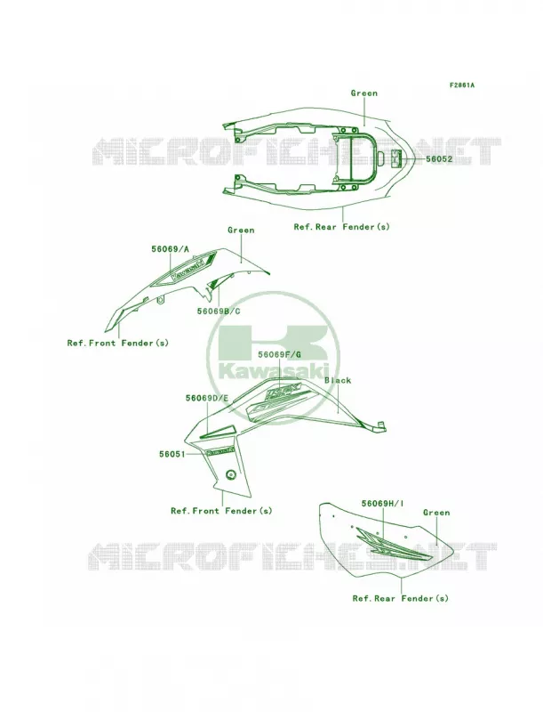 DecalsBCS Kawasaki QUAD 450 2014 KFX450R  KSF450BEF