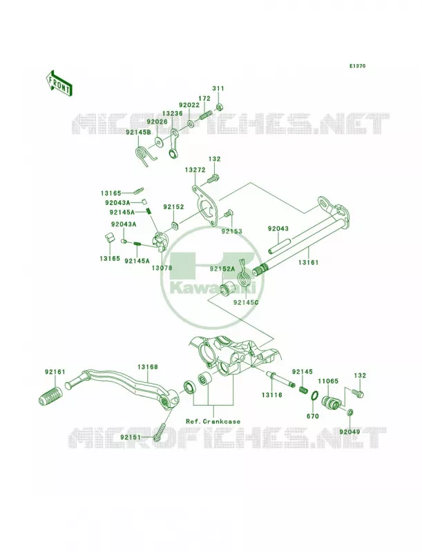 Gear Change Mechanism Kawasaki QUAD 450 2014 KFX450R  KSF450BEF