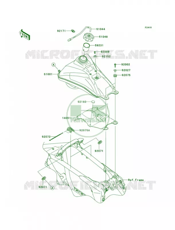 Fuel Tank Kawasaki QUAD 450 2013 KFX450R  KSF450BDF