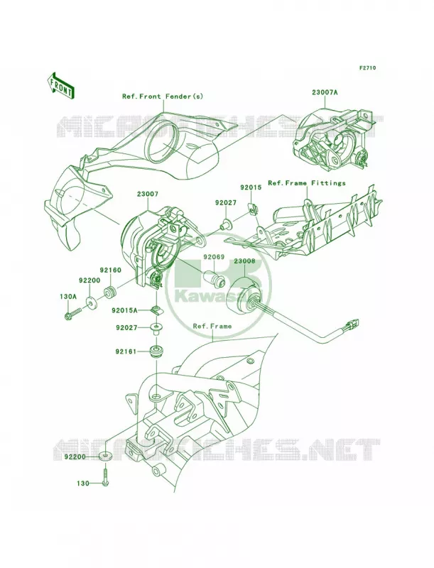 Headlights Kawasaki QUAD 450 2013 KFX450R  KSF450BDF
