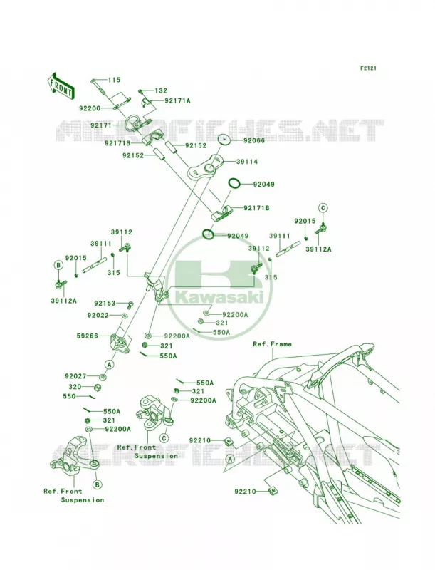 Steering Shaft Kawasaki QUAD 450 2013 KFX450R  KSF450BDF