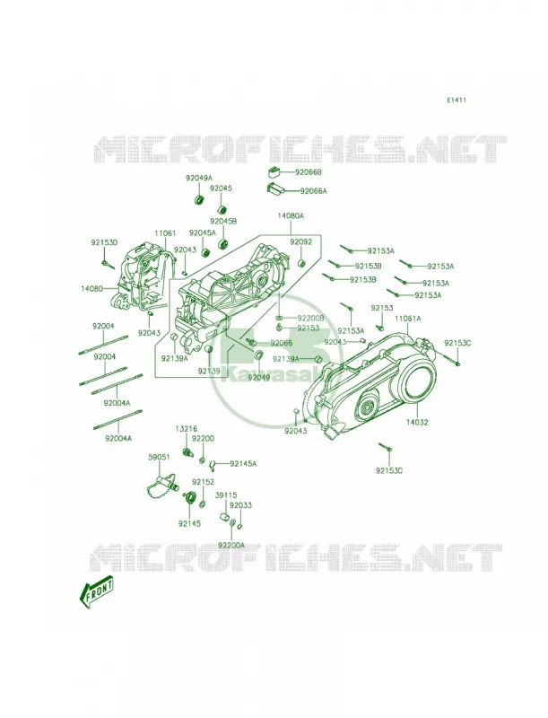 Crankcase Kawasaki QUAD 50 2013 KFX50  KSF50BDF