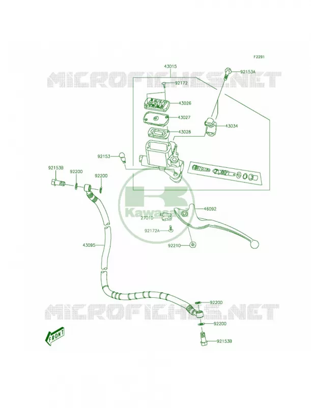 Front Master Cylinder Kawasaki QUAD 50 2013 KFX50  KSF50BDF