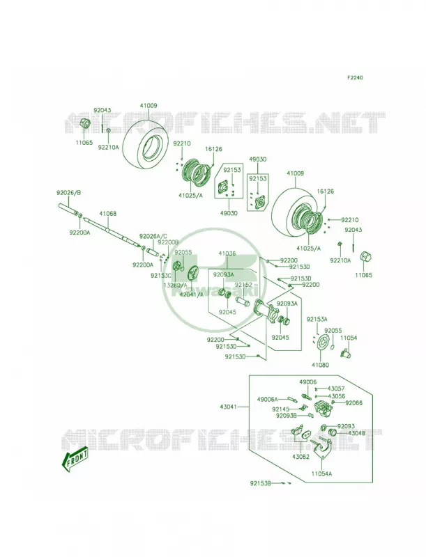 Rear Hub Kawasaki QUAD 50 2013 KFX50  KSF50BDF