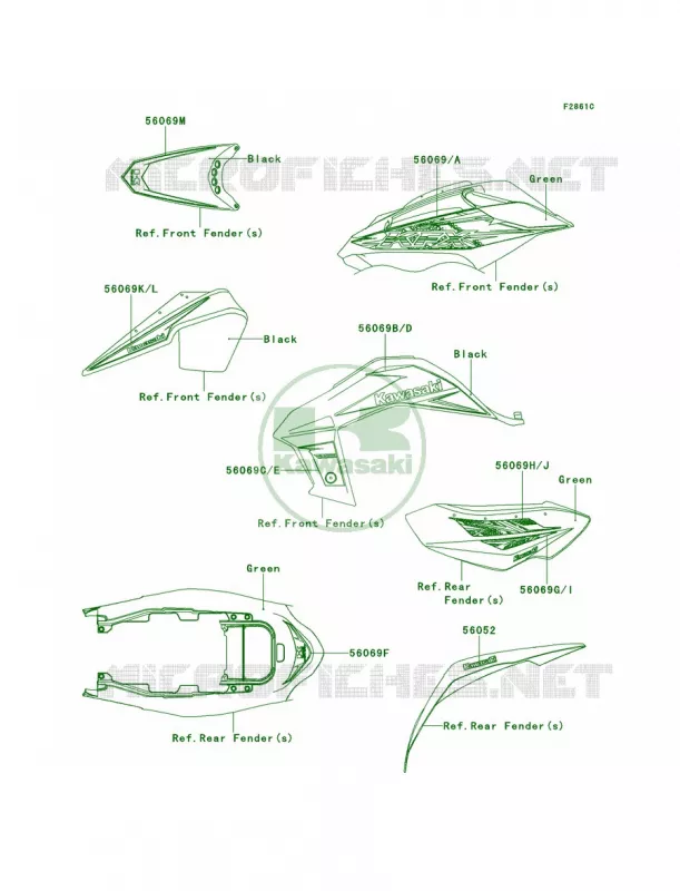 DecalsBEF Kawasaki QUAD 450 2012 KFX450R  KSF450BCS