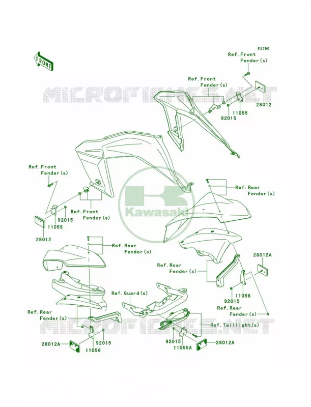 ReflectorsCN Kawasaki QUAD 450 2012 KFX450R  KSF450BCS