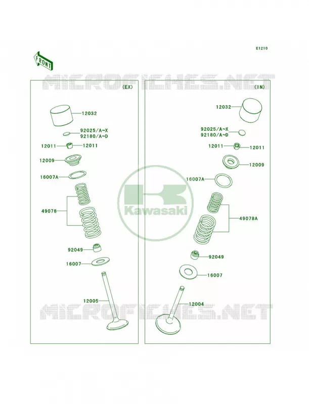 Valves Kawasaki QUAD 450 2012 KFX450R  KSF450BCS
