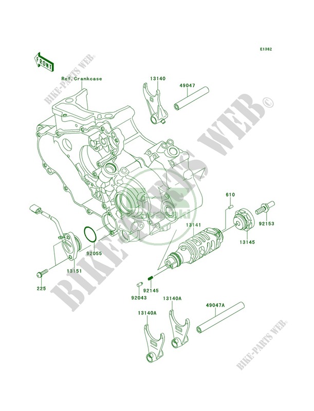 Gear Change DrumShift Forks pour Kawasaki KFX450R 2011