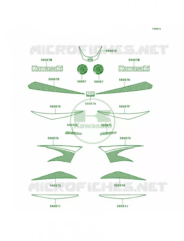 DecalsWhiteA7F Kawasaki QUAD 90 2011 KFX90  KSF90ABF