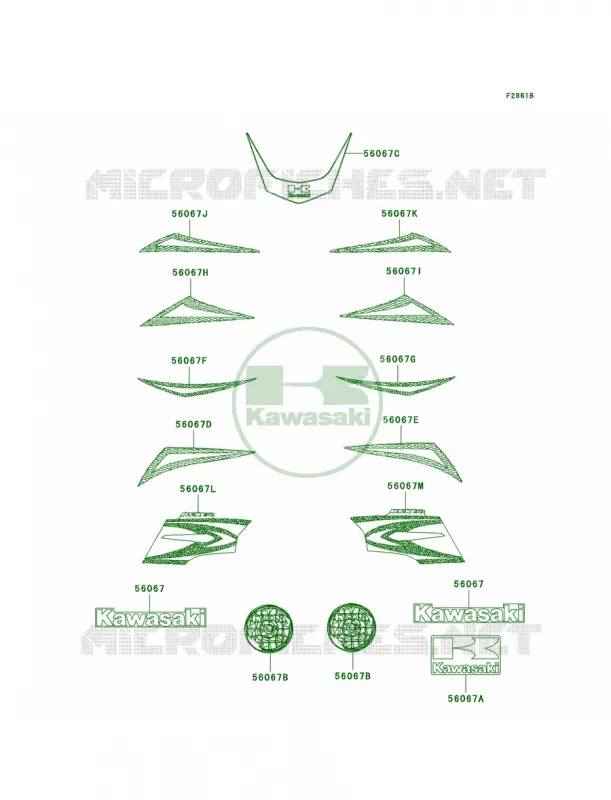 DecalsGreenA8F Kawasaki QUAD 90 2010 KFX90  KSF90AAF