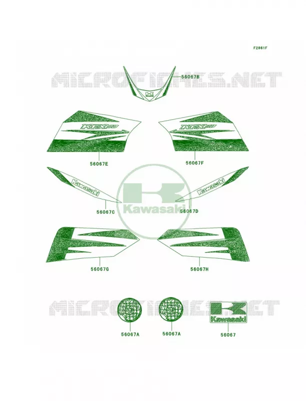 DecalsGreenAAFCN Kawasaki QUAD 90 2010 KFX90  KSF90AAF