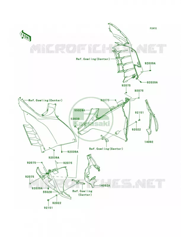 Cowling Lowers Kawasaki MOTOS 1400 2010 Concours 14 ABS  ZG1400CAF