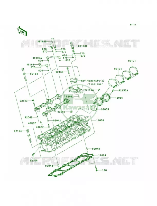 Cylinder Head Kawasaki MOTOS 1400 2010 Concours 14 ABS  ZG1400CAF