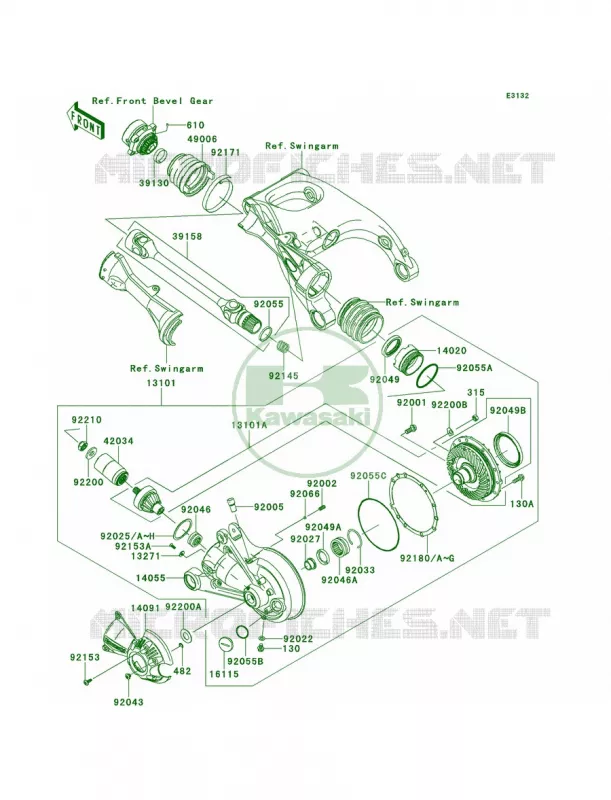 Drive ShaftFinal Gear Kawasaki MOTOS 1400 2010 Concours 14 ABS  ZG1400CAF
