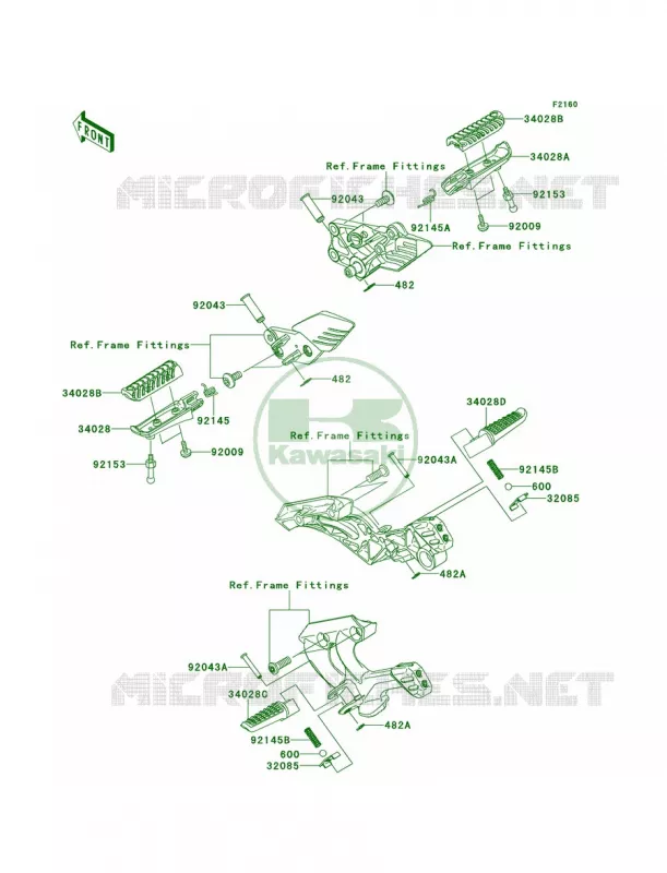 Footrests Kawasaki MOTOS 1400 2010 Concours 14 ABS  ZG1400CAF