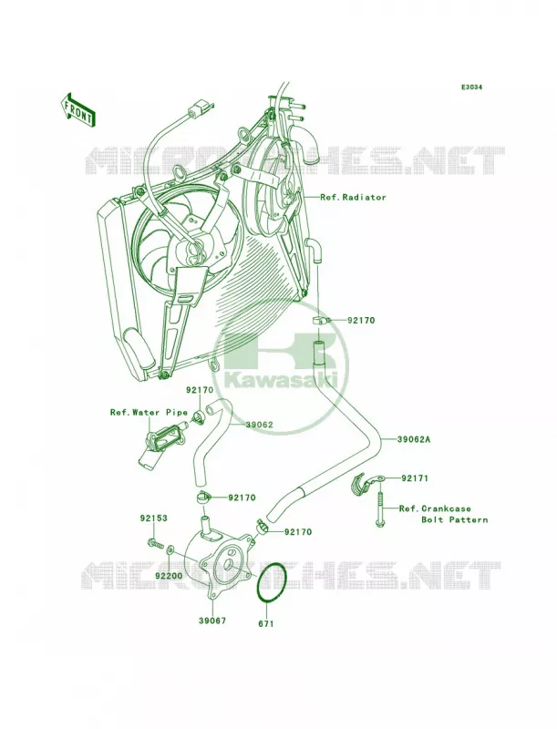 Oil Cooler Kawasaki MOTOS 1400 2010 Concours 14 ABS  ZG1400CAF