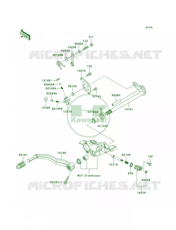 Gear Change Mechanism Kawasaki QUAD 450 2010 KFX450R  KSF450BAF