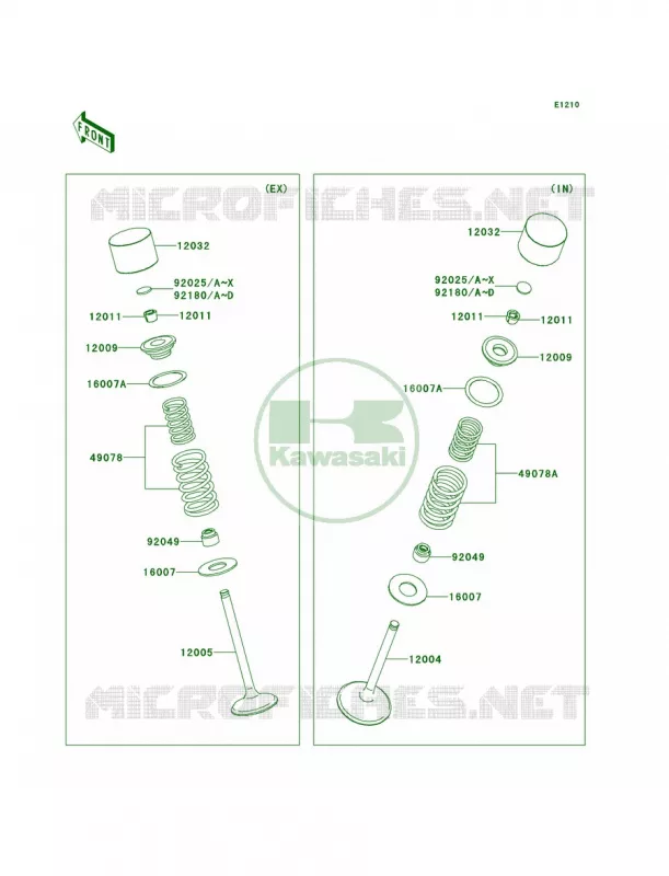 Valves Kawasaki QUAD 450 2010 KFX450R  KSF450BAF