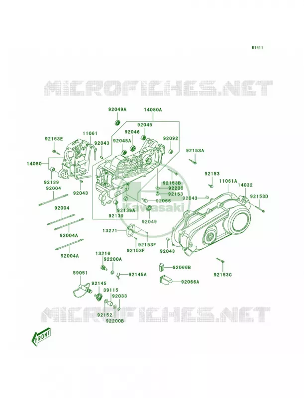 Crankcase Kawasaki QUAD 90 2009 KFX90  KSF90A9S