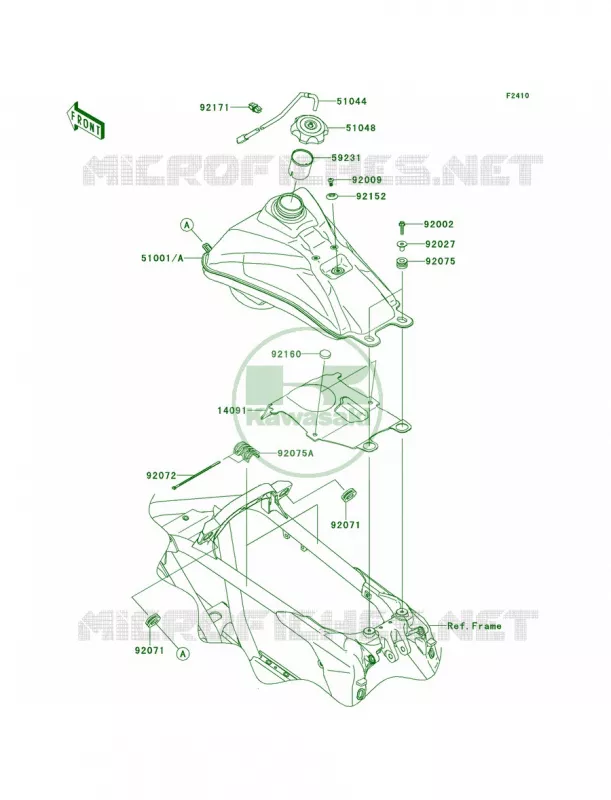 Fuel Tank Kawasaki QUAD 450 2009 KFX450R  KSF450B9F