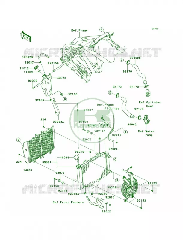 Radiator Kawasaki QUAD 450 2009 KFX450R  KSF450B9FB