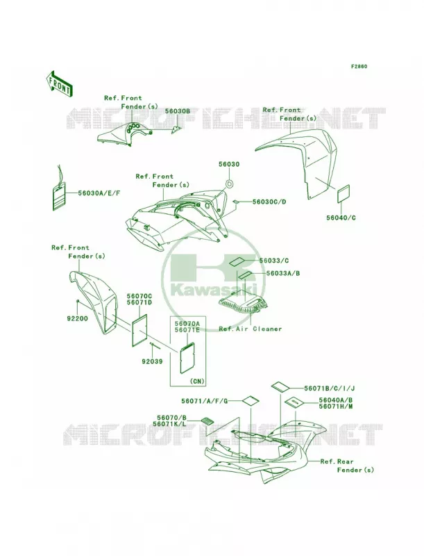 Labels Kawasaki QUAD 450 2008 KFX450R  KSF450B8F